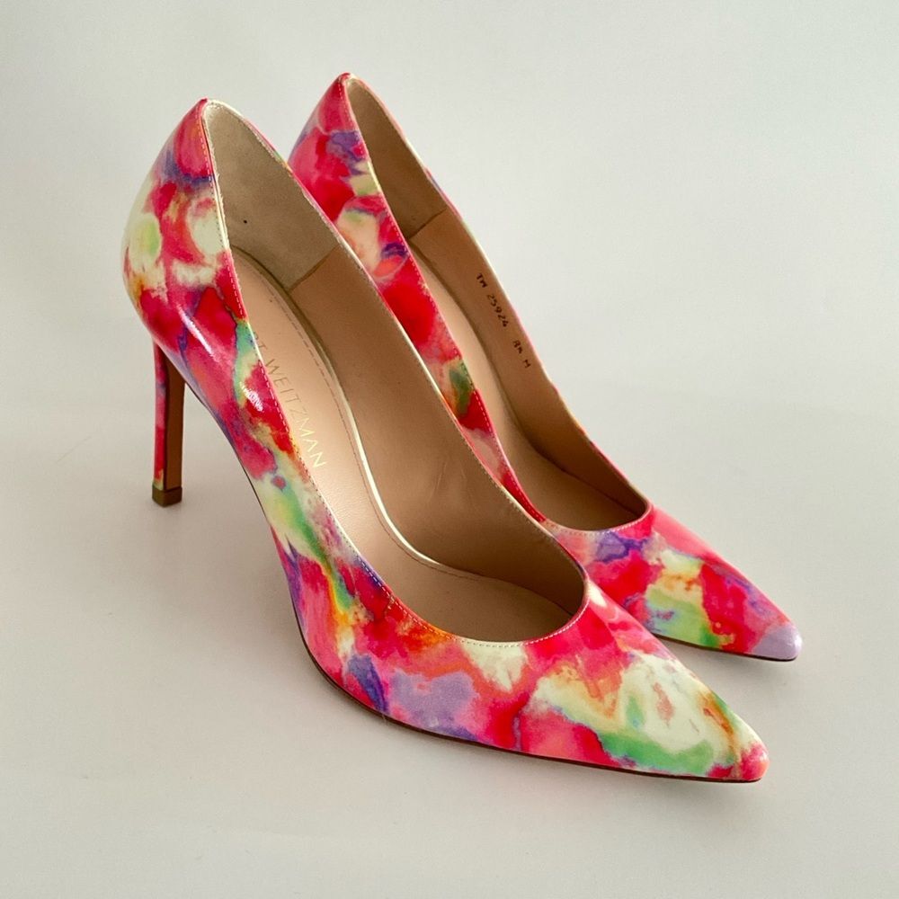 Stuart Weitzman Heist Rossun Elegant Patent Leather Point-toe Stiletto 8.5 - Picture 12 of 12